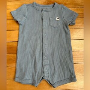 Carter's Light Blue Waffle Knit Short Sleeve Romper